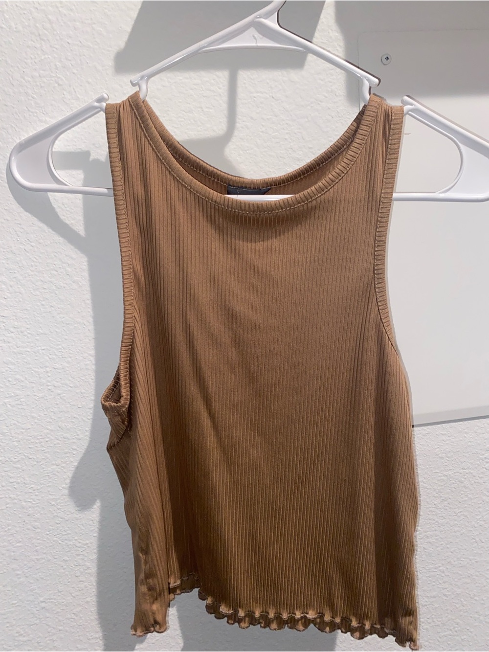 Olivia Rae Ribbed Tank Top in Brown